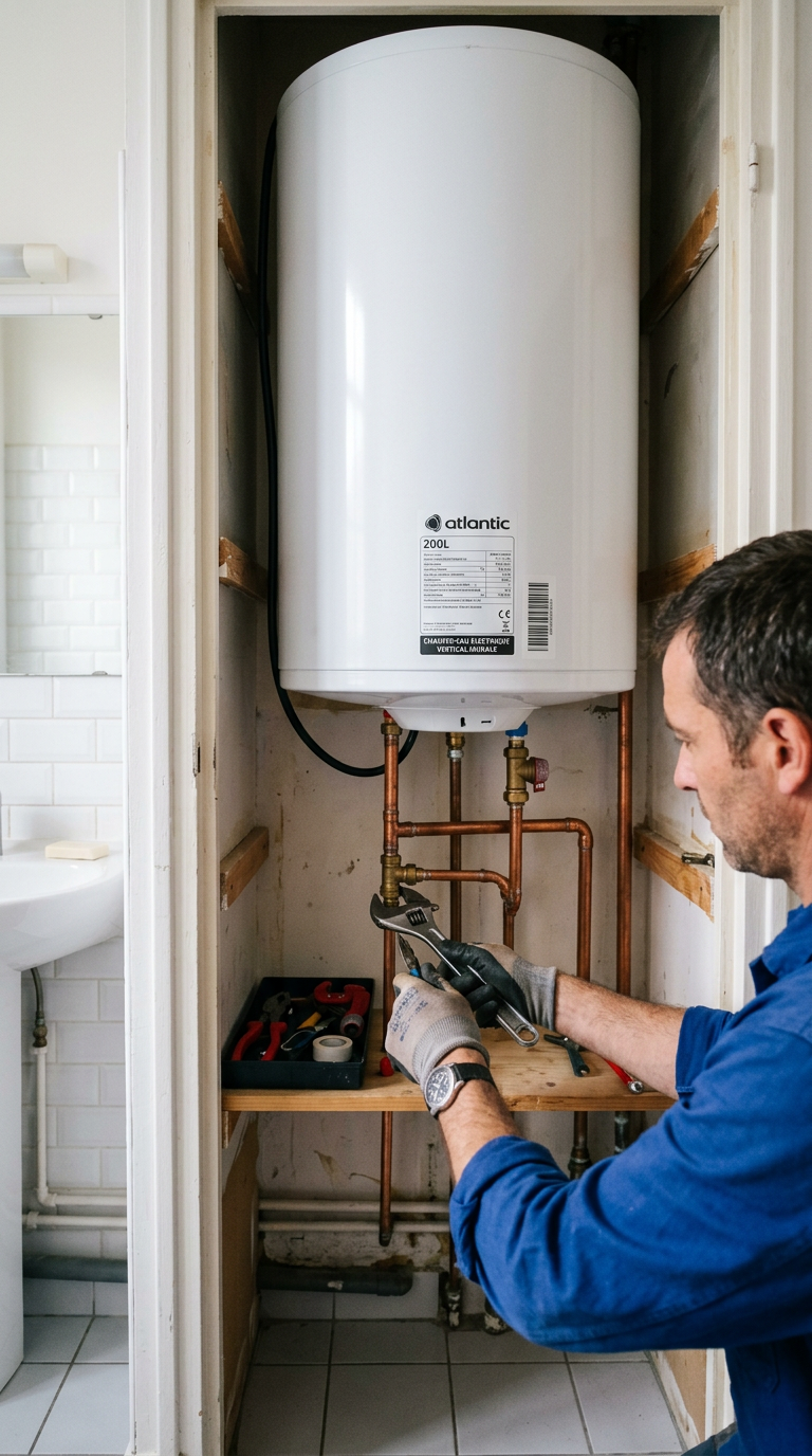 Remplacement de cumulus électrique par un plombier chauffagiste à Courbevoie