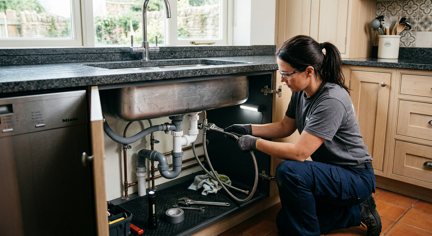 Installation plomberie cuisine avec pose d'évier à Courbevoie