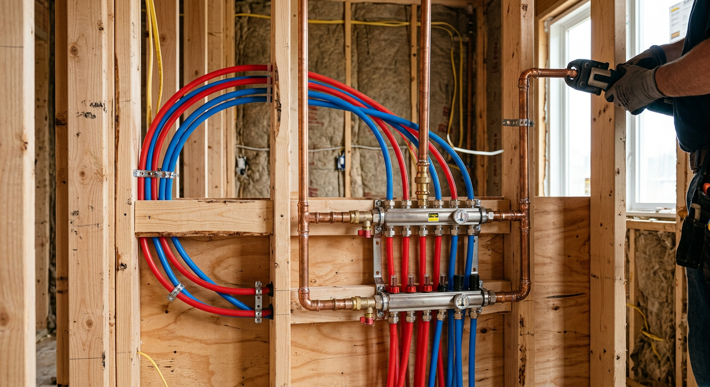 Création de réseau plomberie en cuivre et PER à Courbevoie 92